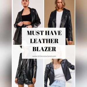 🔥🔥🔥 MUST HAVE Vintage 90s Black Leather Blazer